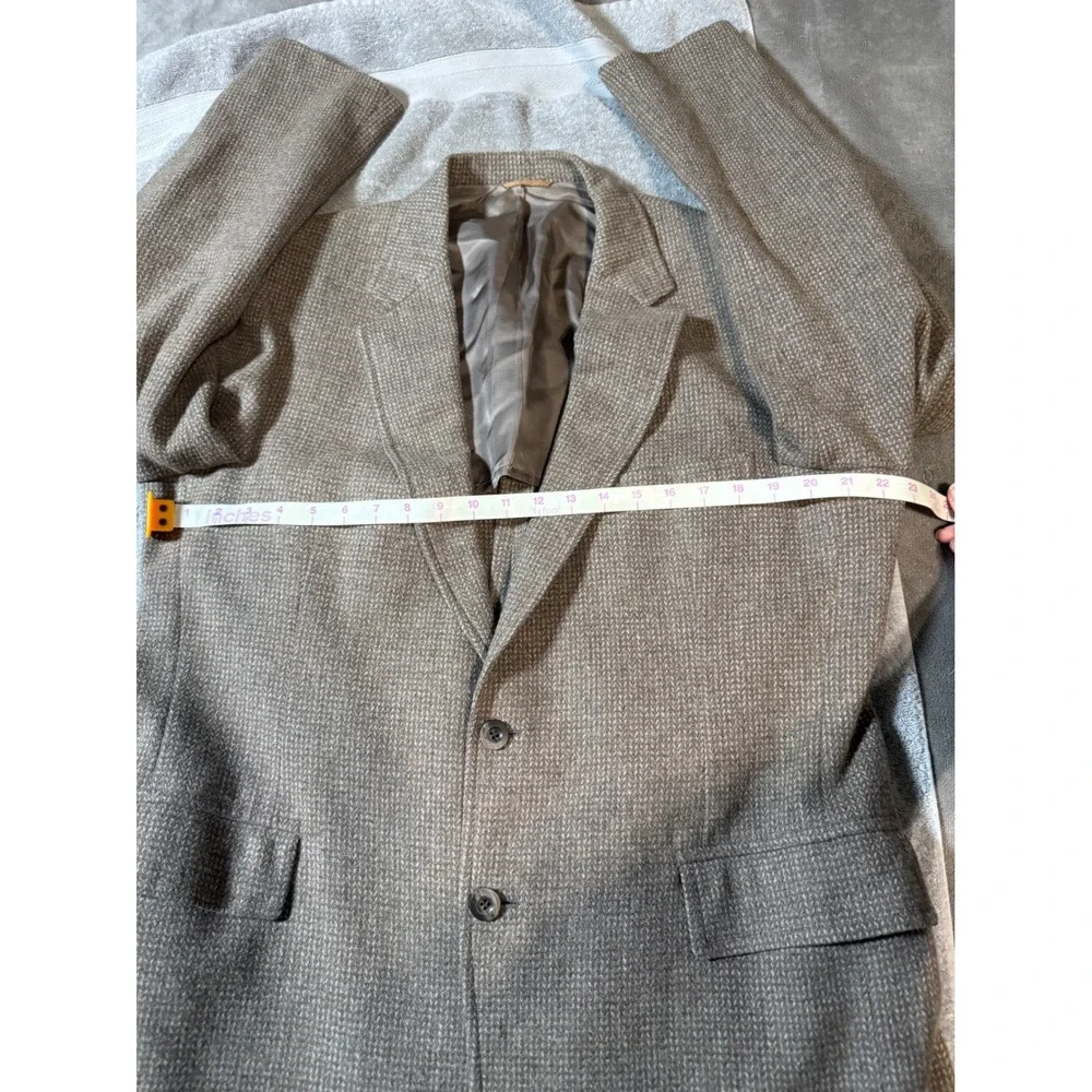 Vintage Size DM Blazer 100% Wool Brown‎ Beige 2 Button Sport Coat Professional
